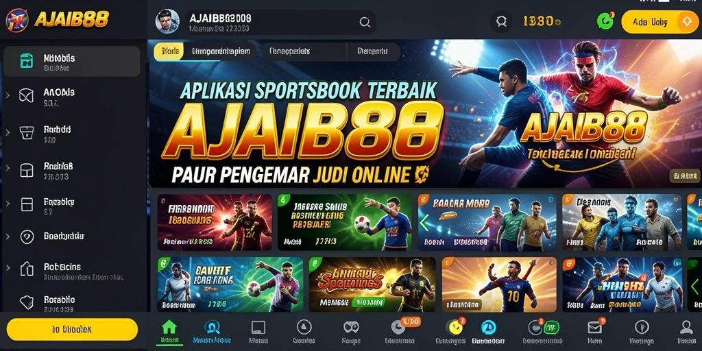 Tampilan aplikasi AJAIB88 dengan pilihan taruhan olahraga yang beragam.