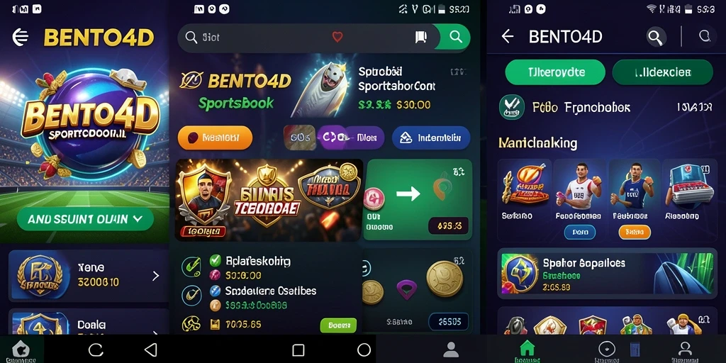 Tampilan screenshot BENTO4D dengan berbagai pilihan taruhan olahraga.