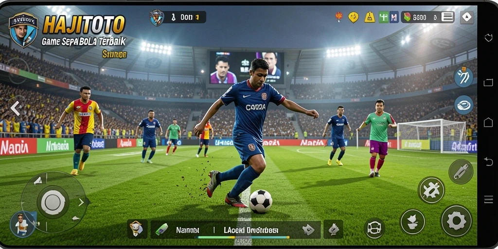 Gameplay menegangkan dalam HAJITOTO saat bertanding di lapangan sepak bola.