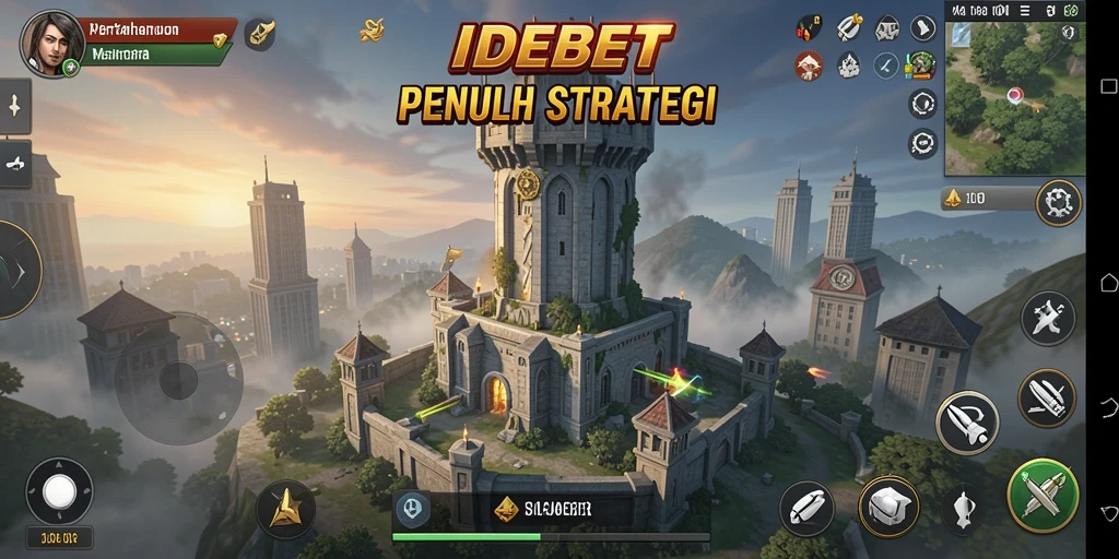 Screenshot game Tower Defense dengan aksi menara melawan musuh.