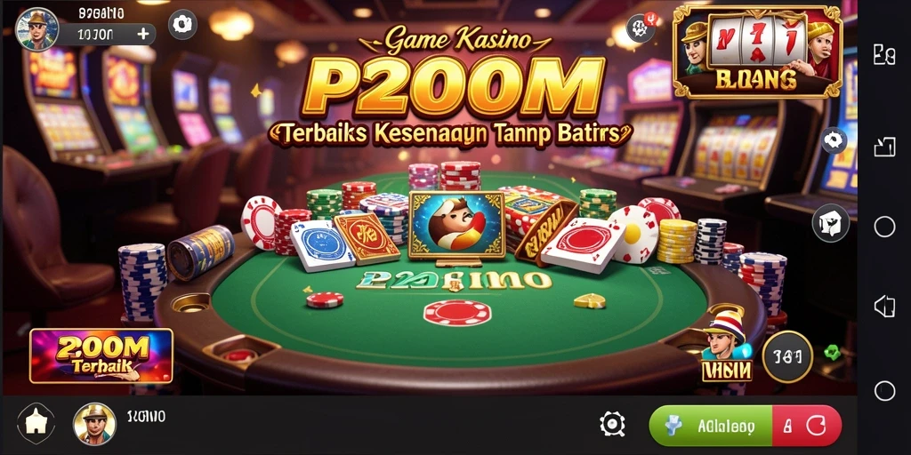 Tampilan screenshot P200M menampilkan aksi seru dalam permainan Kasino.