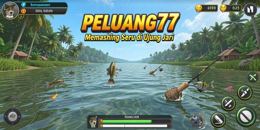 Screenshot PELUANG77 menampilkan aksi memancing yang mendebarkan.