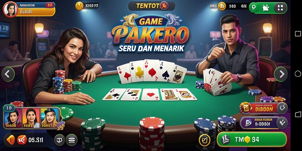 Screenshot gameplay TENTOTO menunjukkan suasana permainan poker yang mendalam.