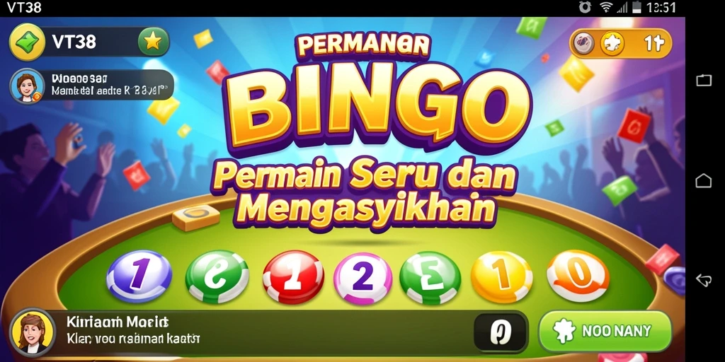 Tampilan gameplay Bingo yang seru dan interaktif di VT38.